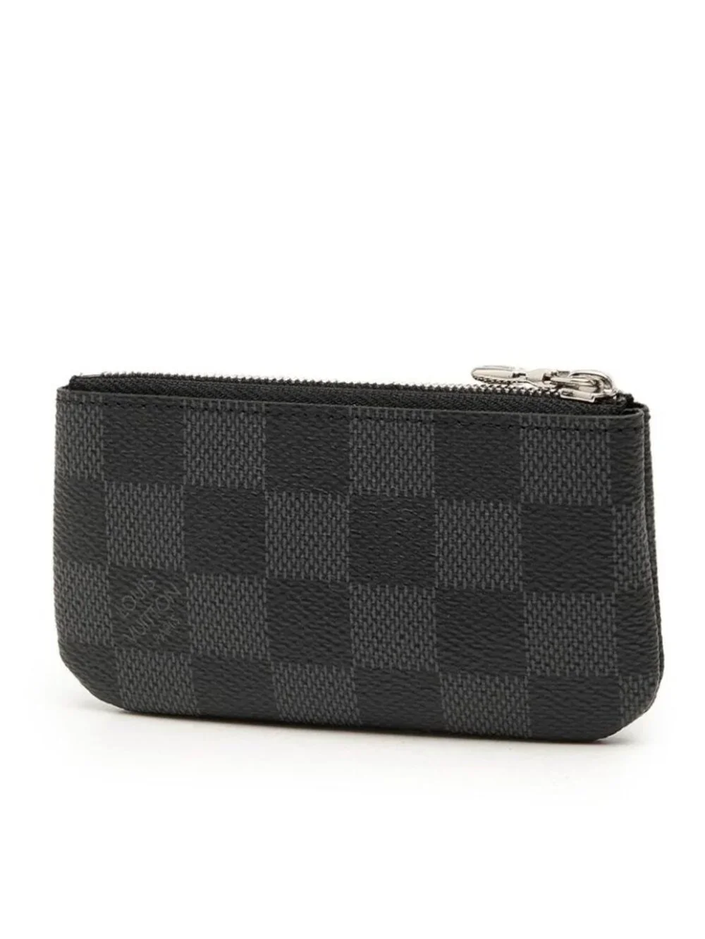 Louis Vuitton Damier Graphite Pochette Cles Coin Purse Black Leather